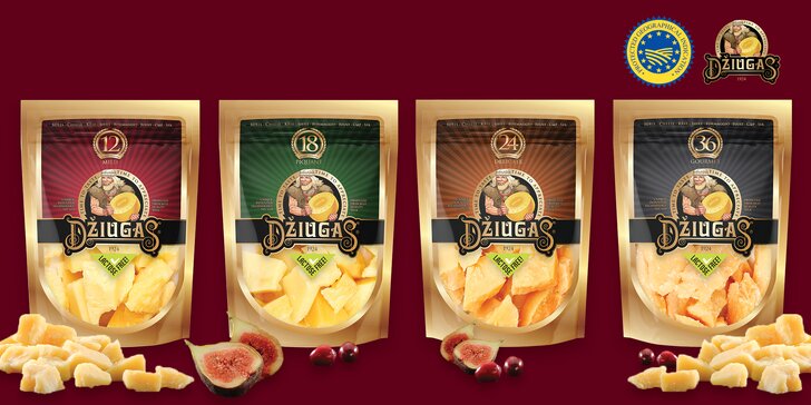 Luxusní litevské sýry Džiugas bez laktózy zrající 1-3 roky