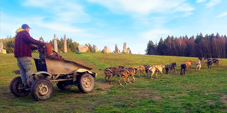 Nezapomenutelná jízda se psím spřežením na čtyřkolce