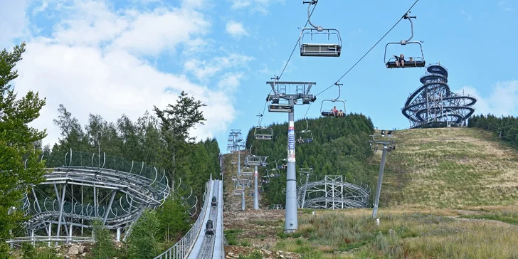 Adrenalinová jízda na Mamutí horské dráze: 3 km lesním terénem i na otevřených pláních