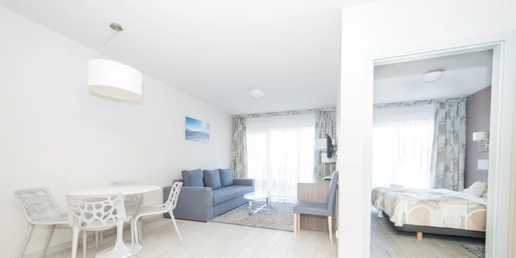 Prostornější apartmány nabízí i rozkládací pohovku.