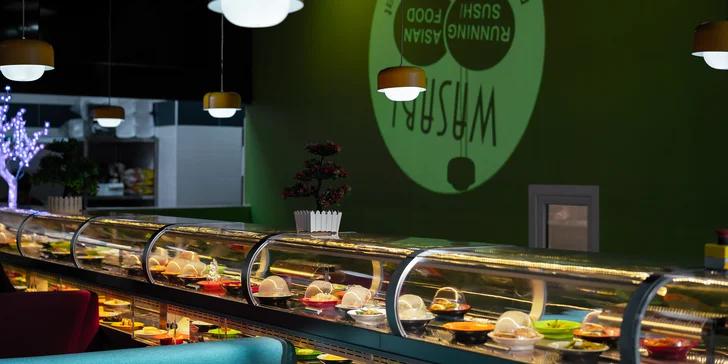 Running sushi ve Wasabi Olomouc: 1,5 hod. neomezeného hodování pro 1 osobu