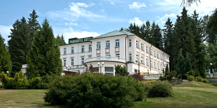 Relax ve 4* hotelu v Mariánských Lázních s polopenzí i procedurami a golfem