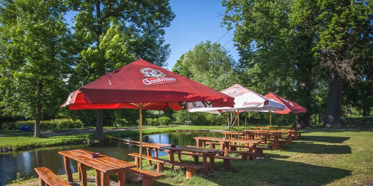 Tříchodové menu pro dva u řeky Mže: tatarák z lilku, čerstvý losos na grilu i voňavá jablíčka se zmrzlinou