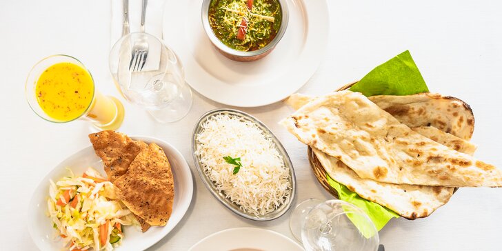 Indická hostina pro pár: menu podle vašeho výběru a lassi nebo víno