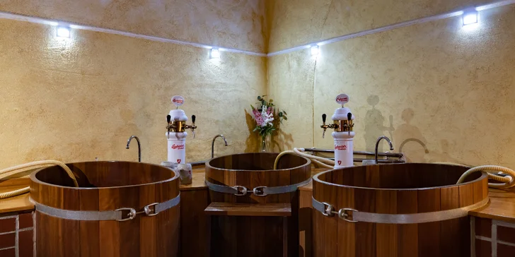 4* wellness v historickém Táboře: privátní pivní lázeň, sauna a neomezená konzumace piva pro dva