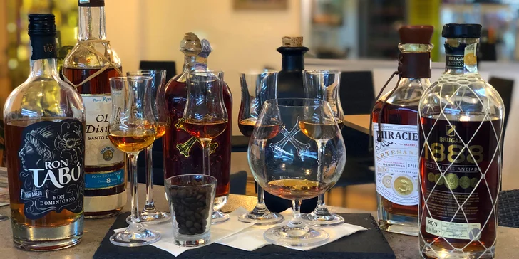 Degustace karibských rumů: 6 vzorků pro jednoho, dva i partu