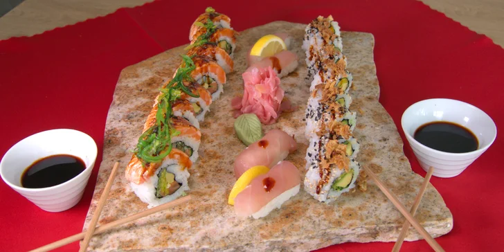Set s 20 nebo 44 ks sushi u centra Havířova: s lososem, tuňákem i mangem