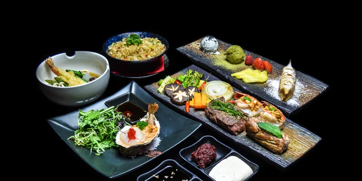 Jídlo jako show: Teppanyaki menu s masem i mořskými plody pro 2 osoby