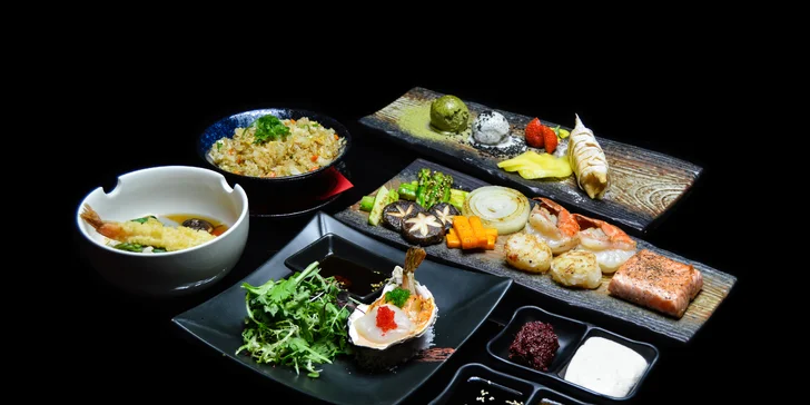 Jídlo jako show: Teppanyaki menu s masem i mořskými plody pro 2 osoby