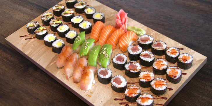 Set s 20 nebo 44 ks sushi u centra Havířova: s lososem, tuňákem i mangem