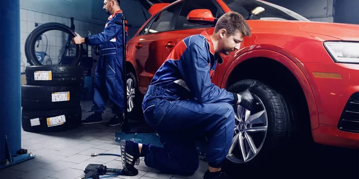 Diagnostika podvozku a motoru auta i kompletní přezutí pneumatik včetně vyvážení