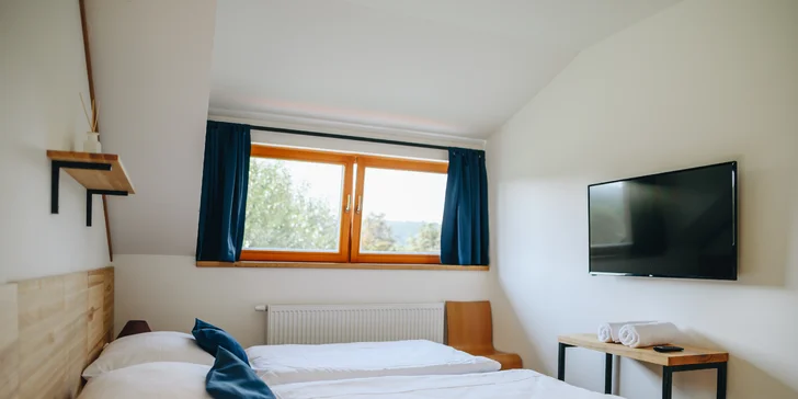 Nádherné ubytování v přírodě s polopenzí, vínem a privátním wellness