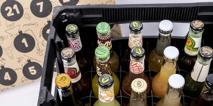 Bezobalový adventní kalendář s prémiovou limonádou, vč. bio varianty