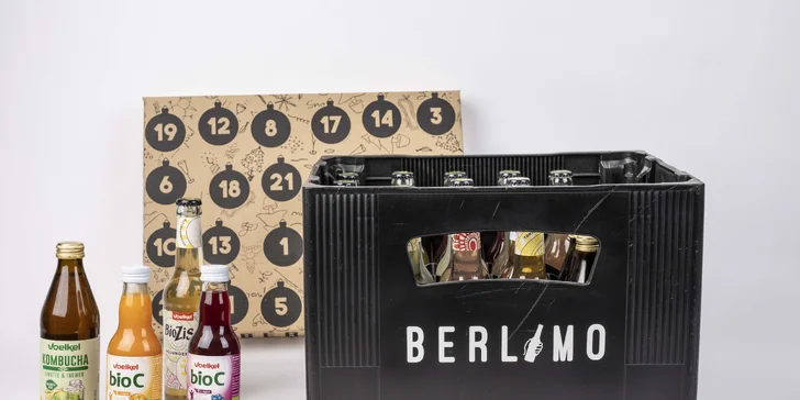 Bezobalový adventní kalendář s prémiovou limonádou, vč. bio varianty