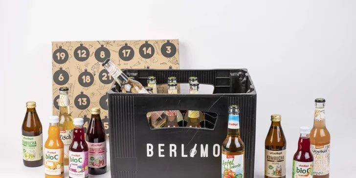 Bezobalový adventní kalendář s prémiovou limonádou, vč. bio varianty