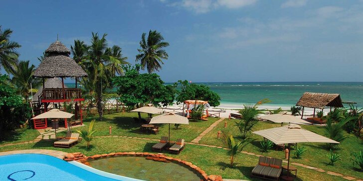 Boutique hotel v Keni s plnou penzí: nádherná pláž Diani a korálové útesy