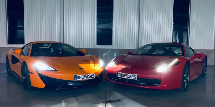 Večerní jízda ve dvou nabušených supersportech pro jednoho