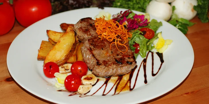 Hovězí rumpsteak a domácí americké brambory pro jednoho i dva