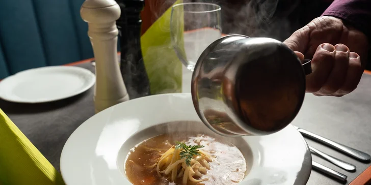 4chodové zimní menu pro milovníky masa v restauraci Garnet