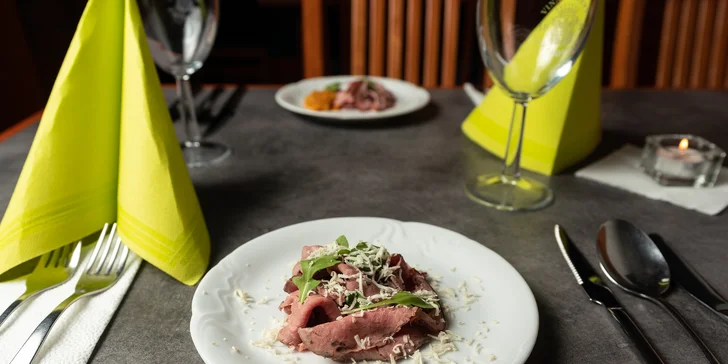 4chodové zimní menu pro milovníky masa v restauraci Garnet