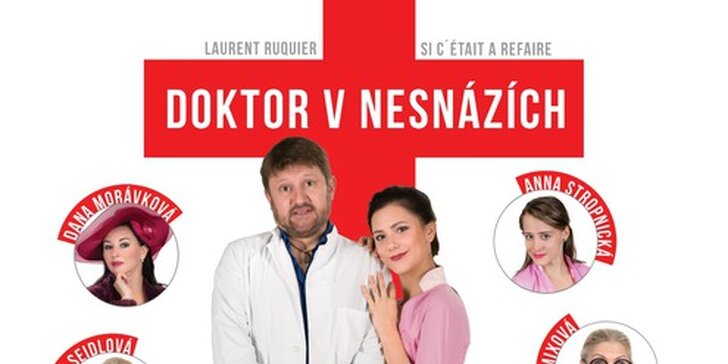 Vstupenka na divadelní komedii Doktor v nesnázích v Kině Dlabačov
