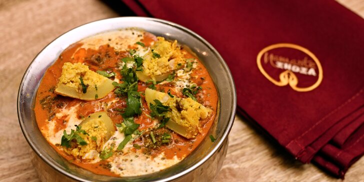 Chuť pravé Indie: několikachodová hostina s masem nebo vege pro 2 osoby