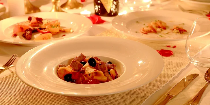 Zažijte romantiku: středomořské 5chodové menu při svíčkách a s přípitkem