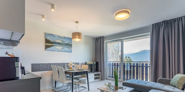 Moderné apartmány ponúkajú pohodlné spanie pre 2 až 4 osoby.