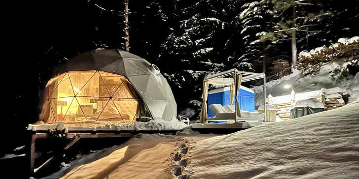 Glamping v Špindlerovom Mlyne: privátna infrasauna, raňajkový kôš aj fľaša prosecca