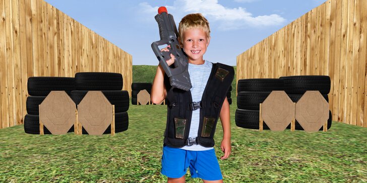 Laserová střelnice pro děti: hodina hry až pro 4 hráče