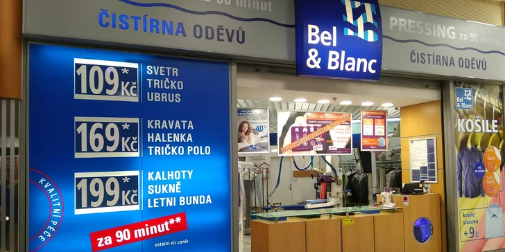Praní a žehlení košil v síti čistíren 5aSec + Bel&Blanc