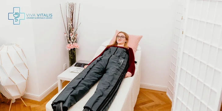 Přístrojová lymfodrenáž s různými druhy programů: redukce tuků, celulitida, relaxace i křečové žíly