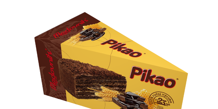 Medovník originál: celý ořechový dort Premium a kousek medovníku Pikao