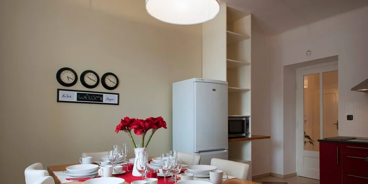 Pobyt na pražských Vinohradech: apartmán s kuchyňkou až pro 6 osob