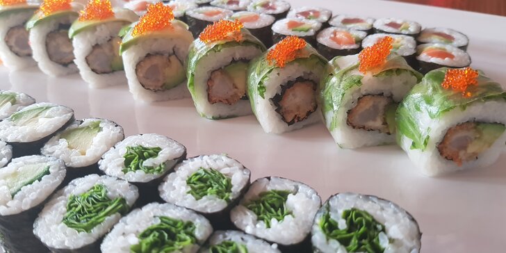 Rolované Japonsko: 30 nebo 44 ks sushi s lososem, avokádem, tuňákem i rukolou