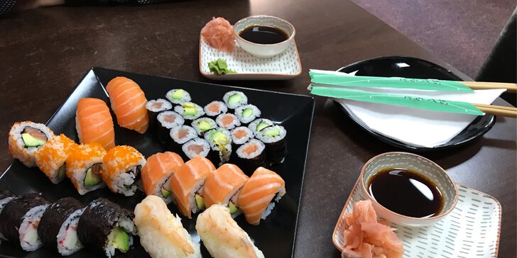 Pestré sushi sety: 24 vege rolek, ale i 22 či 32 ks s avokádem či rybami s možností rozvozu