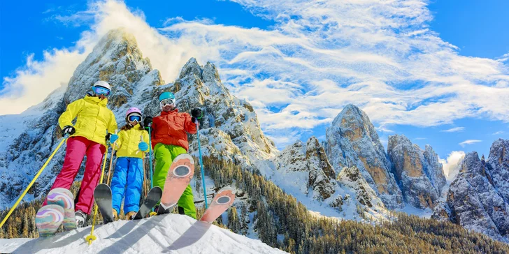 Lyžování v Dolomitech: 2 noci s polopenzí, doprava a 3denní skipas