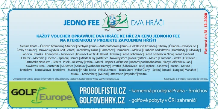 12 voucherů na zvýhodněné fee: přijďte ve dvou, zaplaťte jedno fee