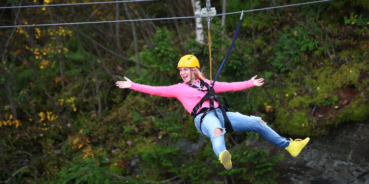 Adrenalinové zážitky: zip line, bungee trampolína, obří houpačka, koloběžky i čtyřkolky
