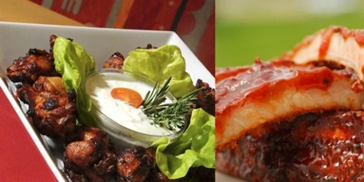 333 Kč 1 kg pikantních BBQ křidýlek a 1,6 kg grilovaných texaských žeber! Dvě báječná BBQ menu pro libovolný počet osob.