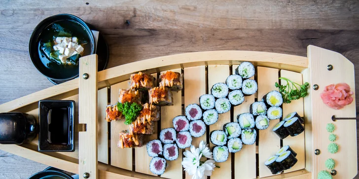 Pochutnejte si na asijských specialitách: otevřený voucher do sushi baru v hodnotě 500 nebo 1000 Kč