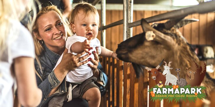 Rodinné vstupenky do Farmaparku: obrovský areál plný zvířátek a zábavy