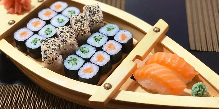 Sushi sety ve Vysočanech: až 54 ks sushi, minizávitky i miso polévky