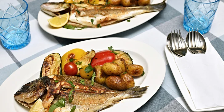 Degustační menu pro 2 osoby: marinovaná chobotnice i mořský vlk na grilu