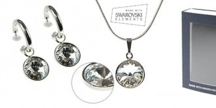 Nádherný řetízek a náušnice s krystaly Swarovski