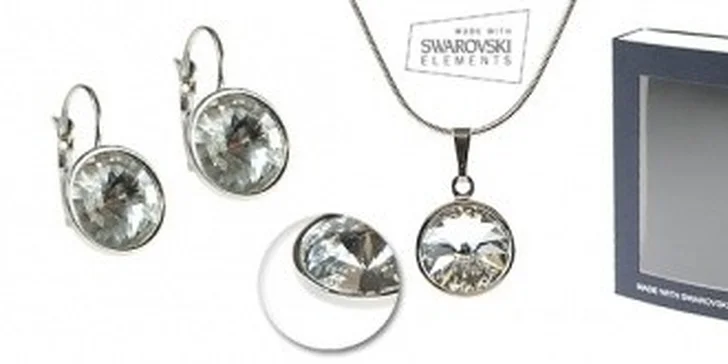 Nádherný řetízek a náušnice s krystaly Swarovski