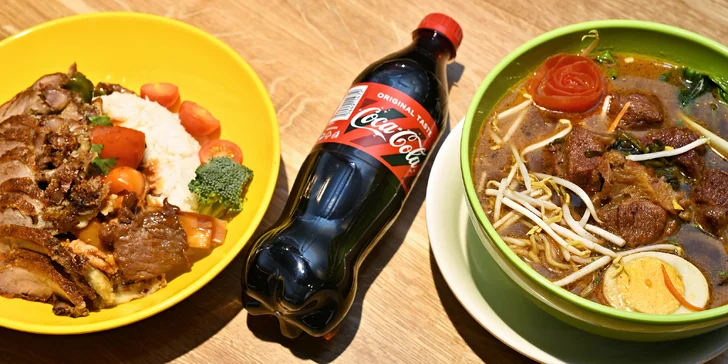 Ochutnejte čínskou kuchyň: maso z grilu, kuřecí na kari, ramen a nápoj pro 2 osoby