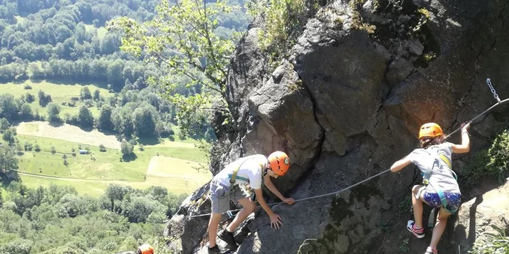Kurz Via Ferrata lezení Vrabinec vč. výhledů do údolí Labe