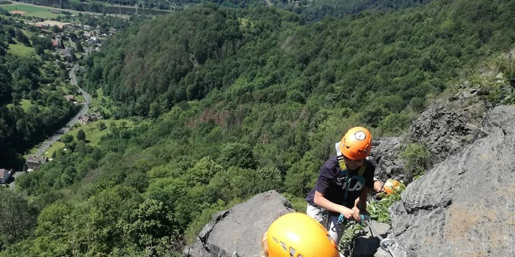 Kurz Via Ferrata lezení Vrabinec vč. výhledů do údolí Labe