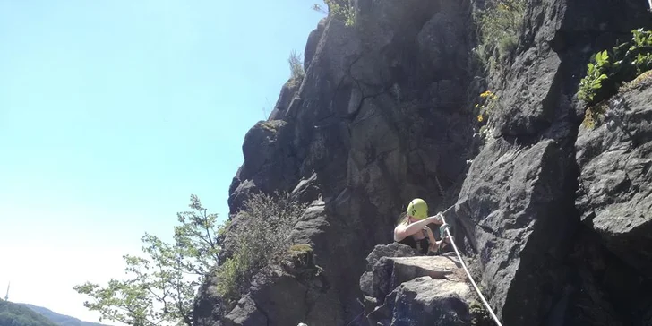 Kurz Via Ferrata lezení Vrabinec vč. výhledů do údolí Labe